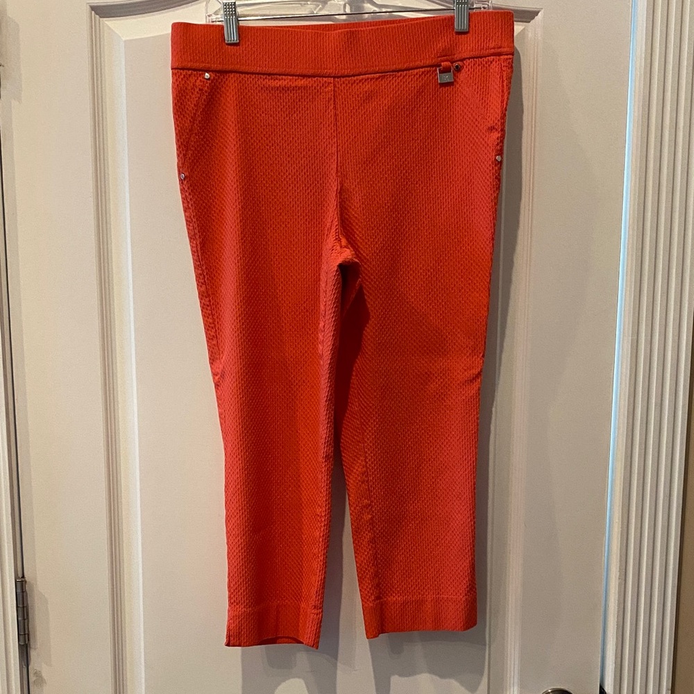Rafaella Bold Orange Textured Pants